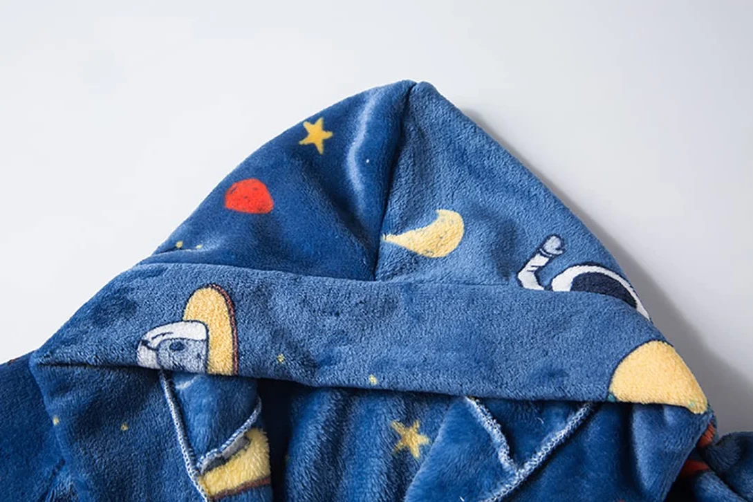 Peignoir unisexe en flanelle polaire douce pour enfants de 1 à 12 ans
