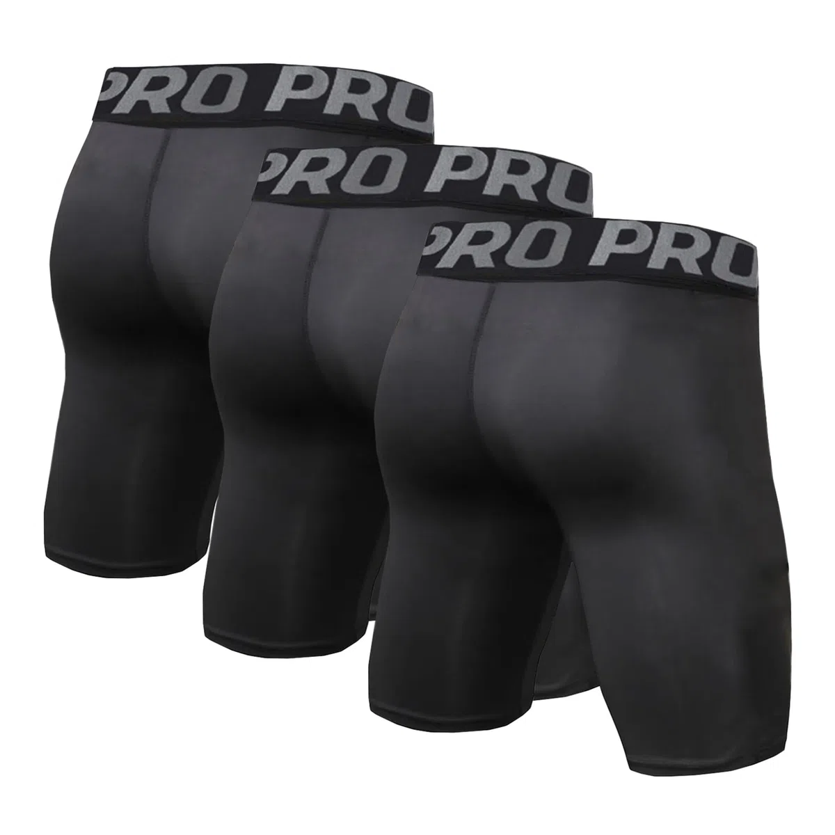 Lot de 3 Shorts de Compression Homme Haute Performance - Respirant, Séchage Rapide, Confort Anti-Frottement pour Running, Vélo, Gym
