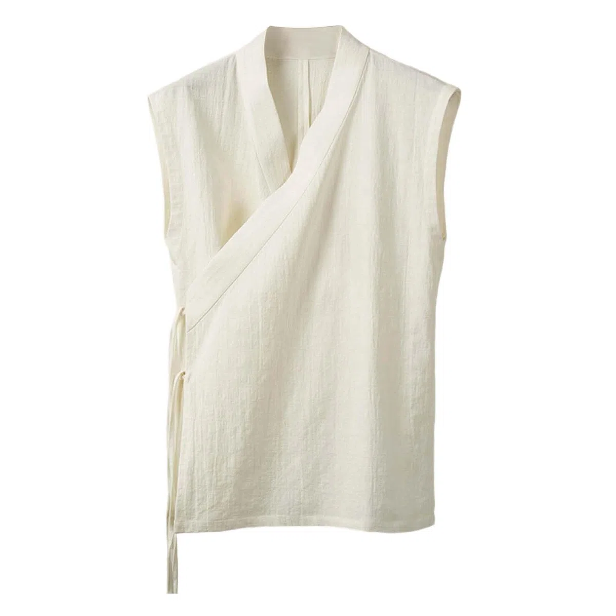 Gilet traditionnel pour homme, sans manches, kimono japonais, à lacets, coton et lin, vêtements chinois, chanfu tang, manteau ouvert sur le devant, confortable, respirant, gilet de loisirs