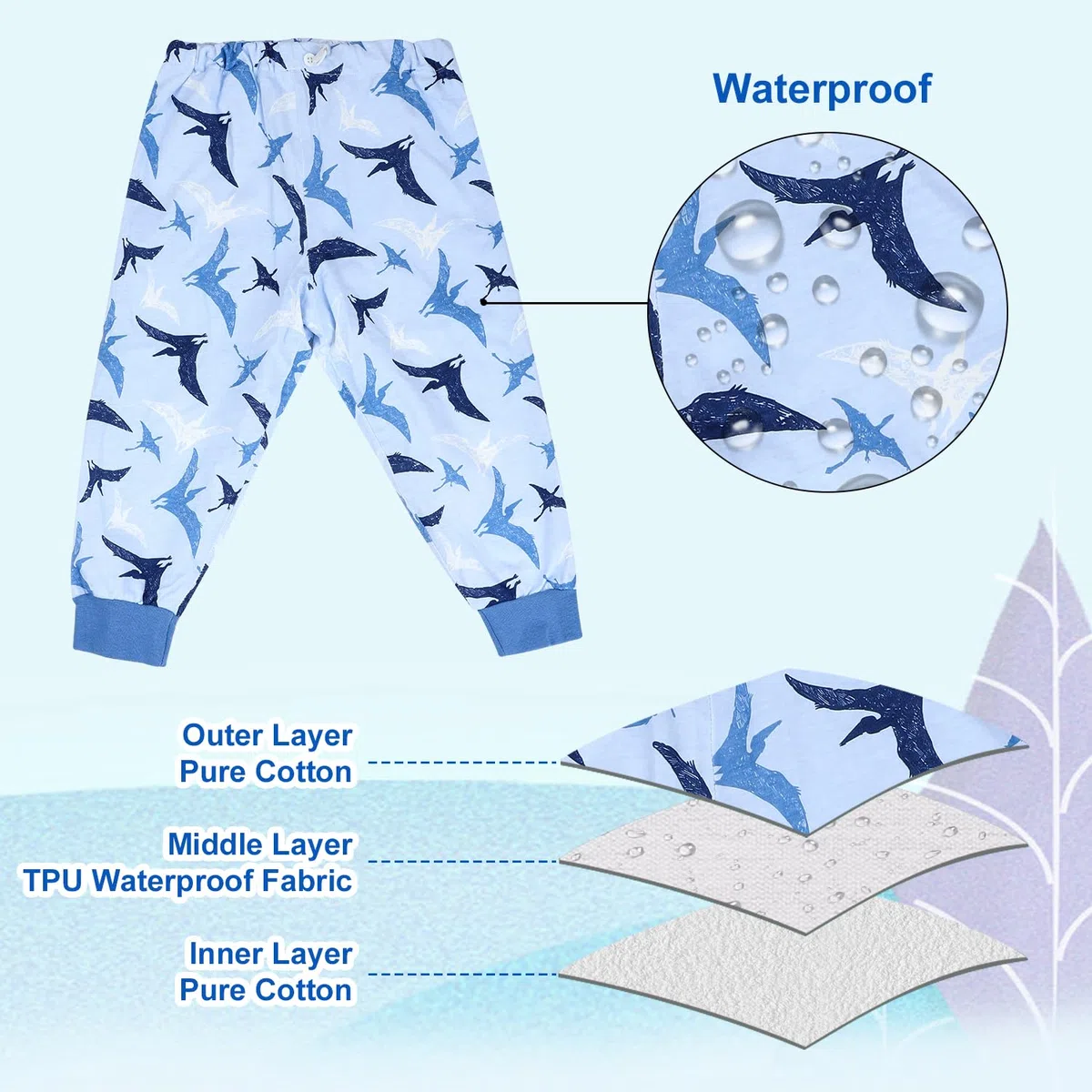 MOEMOE BABY Jupe de Couche, Culotte Apprentissage Propreté Garçon, Pantalon d'Apprentissage Nuit, Imperméable, Lot de 2, XL, 7-9 Ans, Jaune
