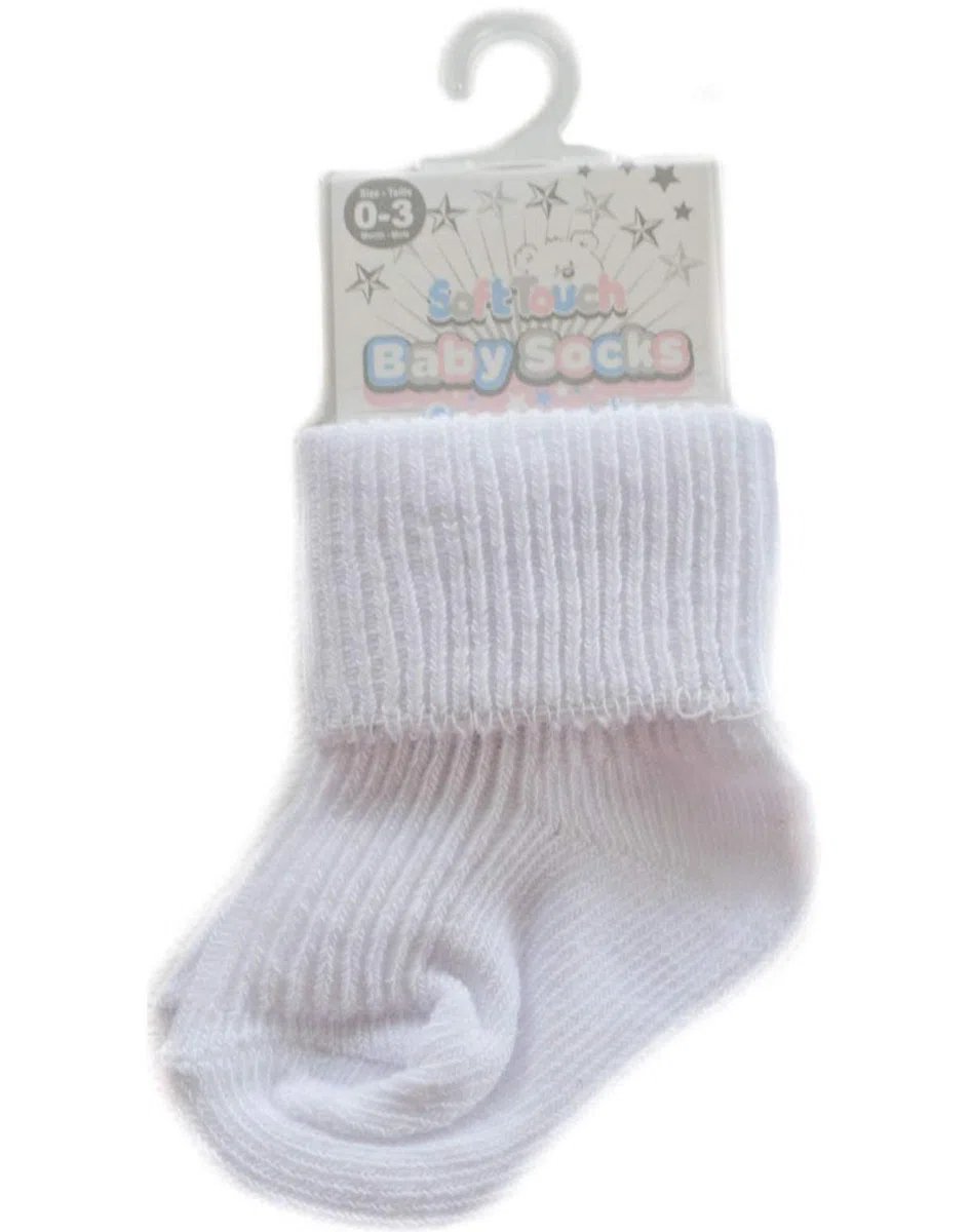 MANSURI Baby Boys Girls 2 Pairs Socks Soft Touch Roll Top Cotton Rich Socks S01