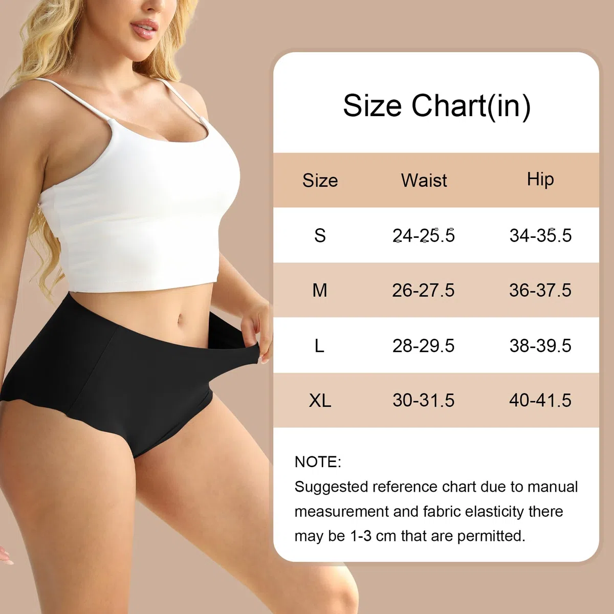 Lot de 6 culottes sans couture pour femme - Respirantes - Taille haute - Confortables - Anti-humidité - Bords ondulés - Couverture complète