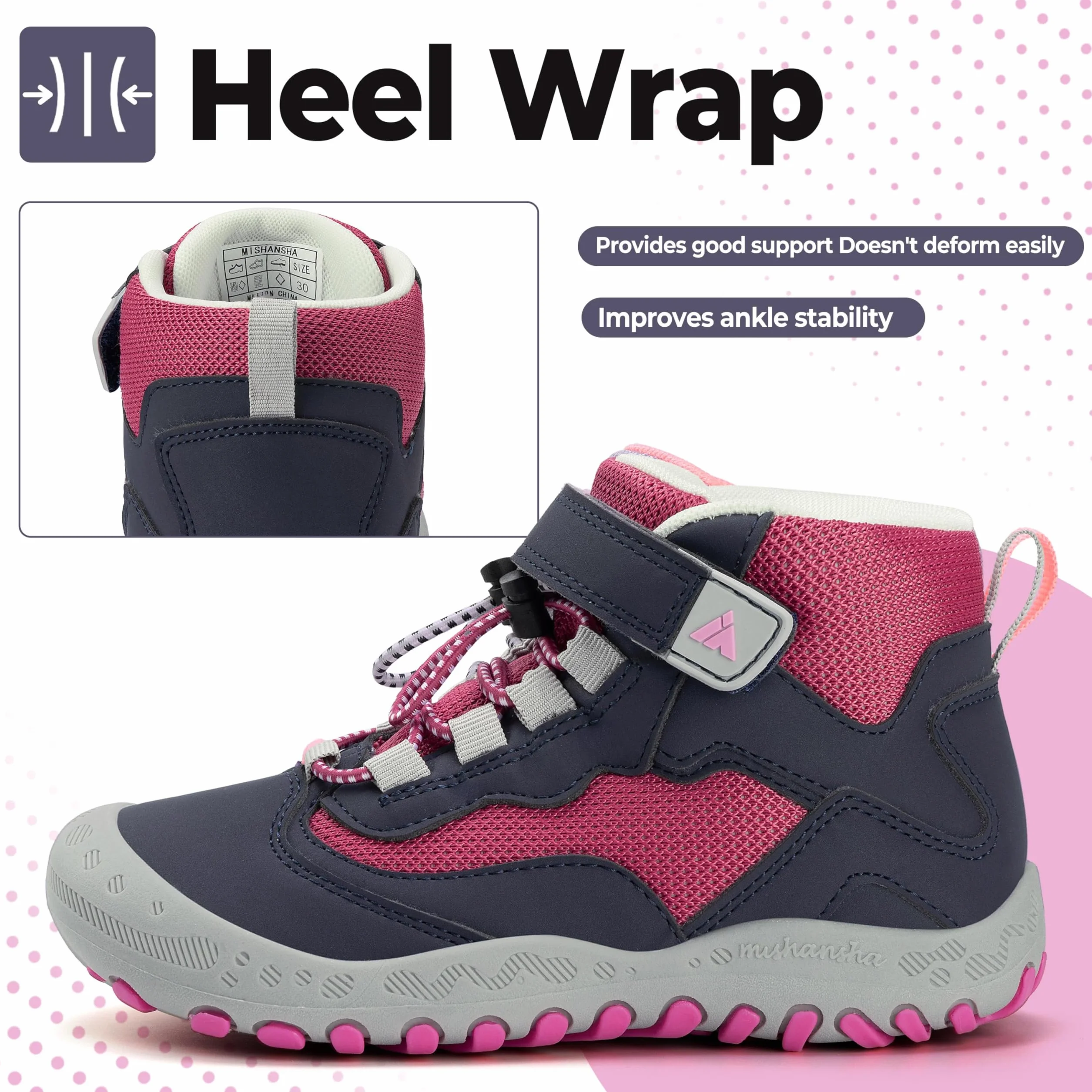 Mishansha Enfants Chaussures de Randonnée Fille Chaussures Marche Léger Respirant Chaussure Trekking GR.24-38
