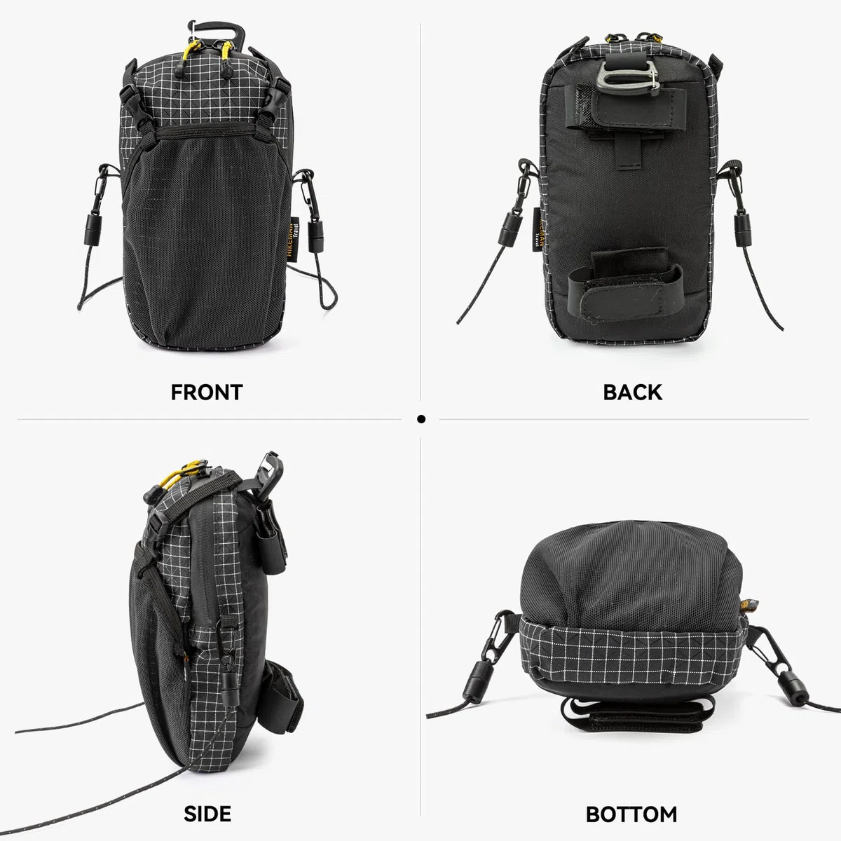 HIKEMAN Sac à dos imperméable avec bandoulière amovible, pour le sport, la randonnée, le camping (noir)