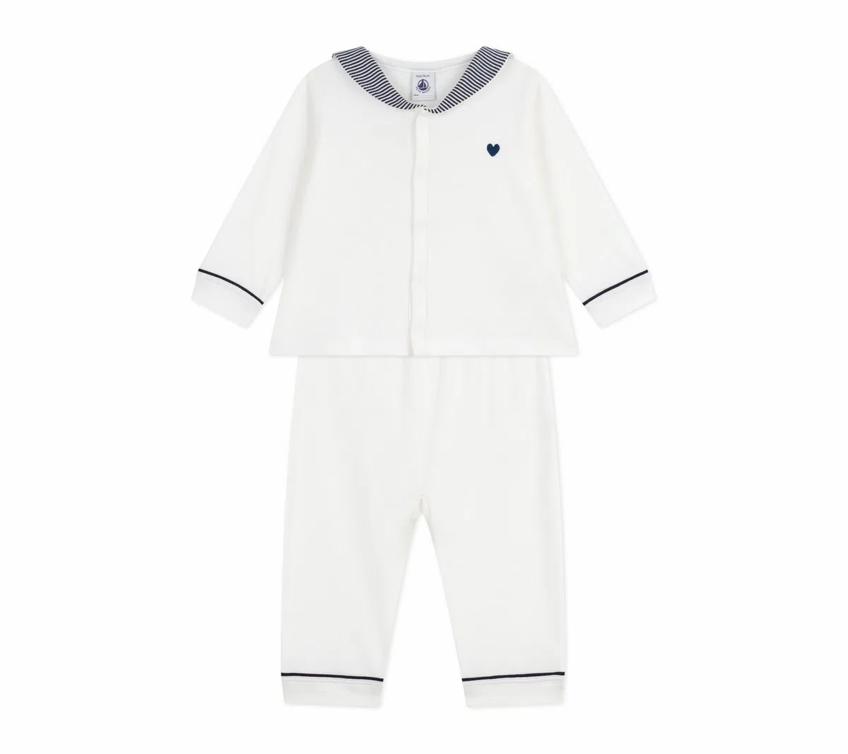 Petit Bateau Pyjama 2 Pièces Bébé avec Col Marin A0drk01 Vêtements Nuit Mixte bébé (Lot de 1)