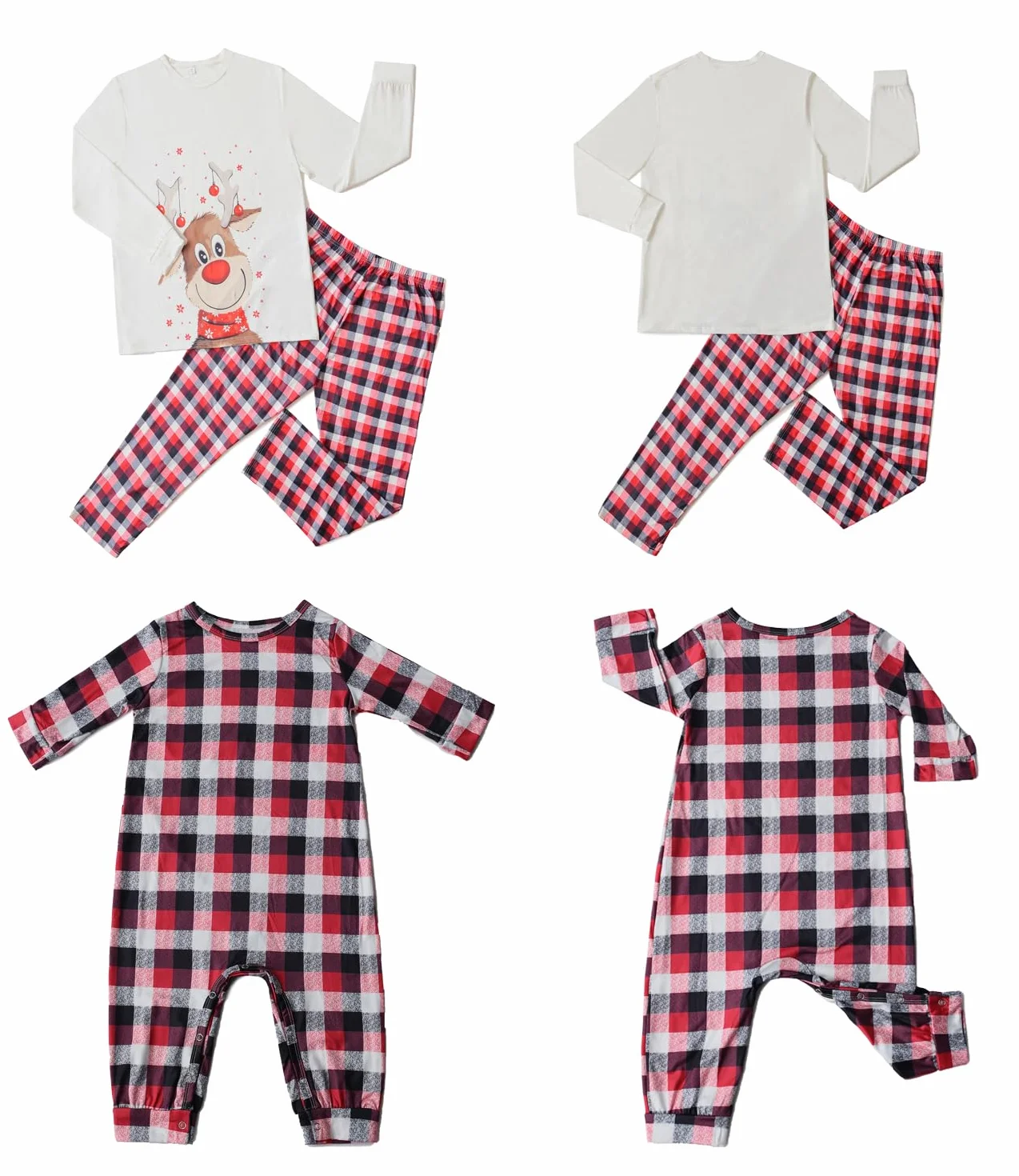 SAMGU SAMGSAMGUU Ensemble Pyjama Noël Famille Manche Longue Vêtement Père-Mère Garçon Fille du Nouveau-né Bébé-Nouvel an Pyjamas Automne Hiver Costume Set