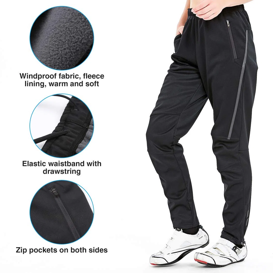 CATENA Femme Pantalon de Cyclisme d'hiver imperméable Coupe-Vent pour en Polaire Thermique pour la Course à Neige, la Course à Pied, la randonnée