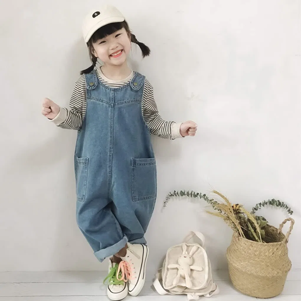 Salopette Jeans Bébé Fille Garçon 6 9 12 18 24 mois Réglable Denim Pantalon avec Bretelles Longue Denim Pantalons Combinaison 3 ans
