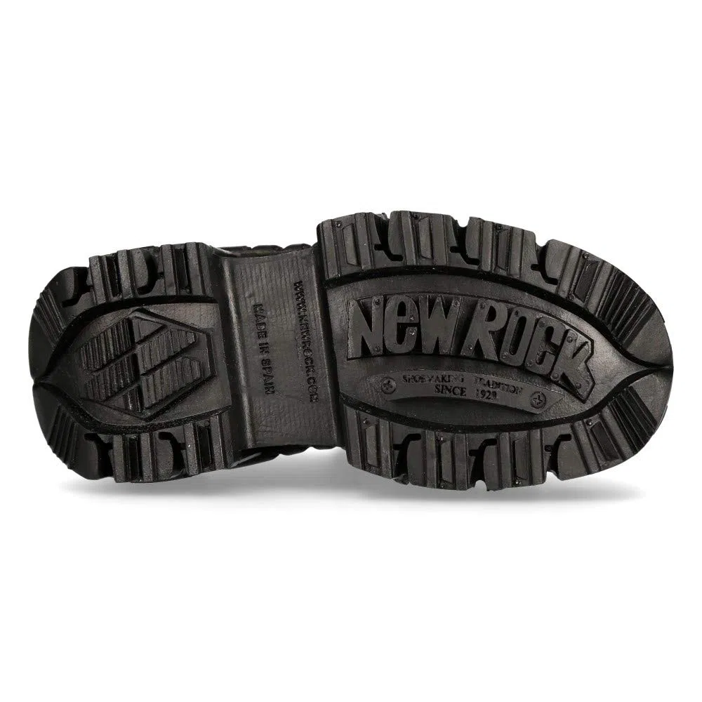 Chaussures en cuir militaire unisexe New Rock Original Plateforme M.TANK120NSHLACE-S1 - - EU