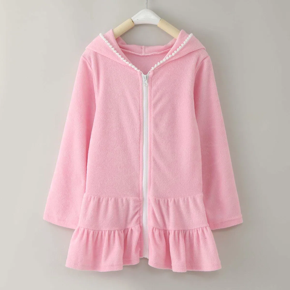 Generisch Maillot de bain pour fille avec fermeture éclair - Peignoir absorbant - Robe de plage