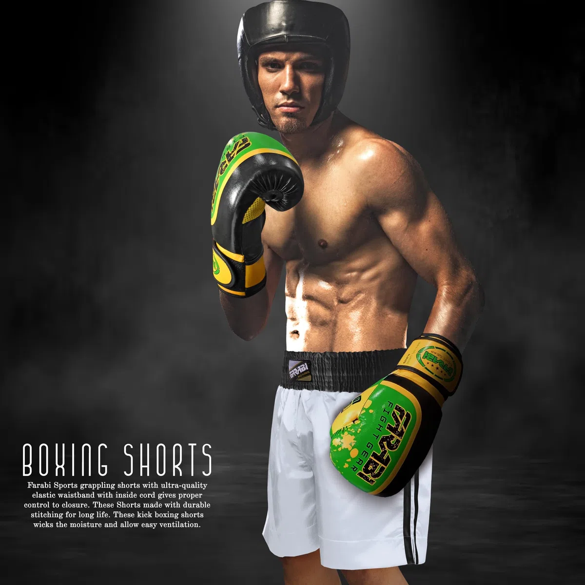 Farabi Sports Pro Short de Boxe pour entraînement de Boxe Punching Sparring Fitness Gym MMA Muay Thai Short Boxe