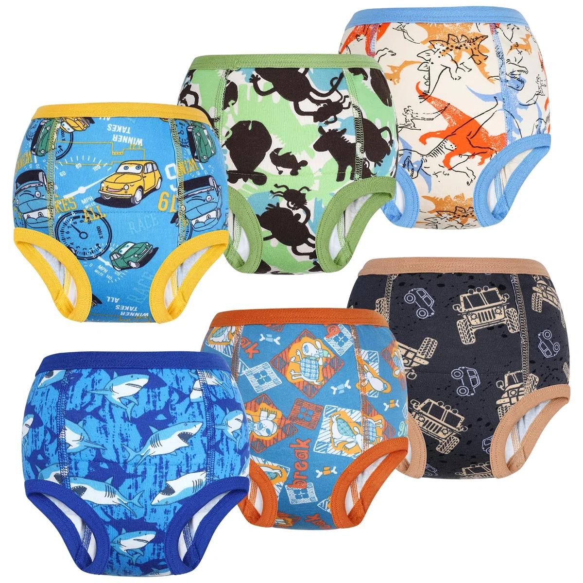 FLYISH DIRECT Lot de 6 culottes d'apprentissage de la propreté, pour enfants garçons et filles, 140/7 ans