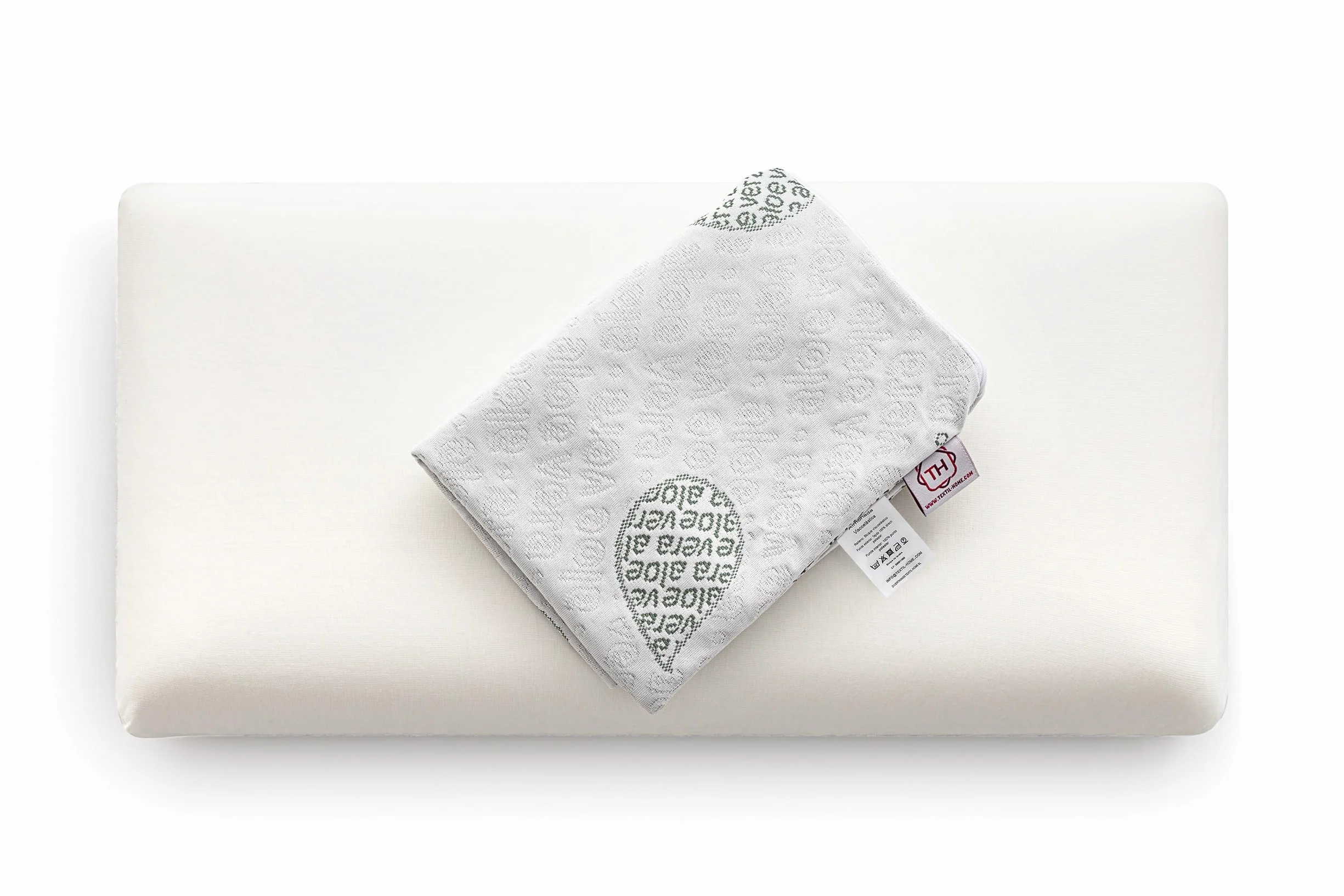 TEXTIL-HOME Oreiller Mémoire de Forme 70 cm – Mousse Viscoélastique Ergonomique avec Tissu Écologique Aloe Vera et Housse à Double Fermeture Éclair, Adaptatif et Thermorégulé