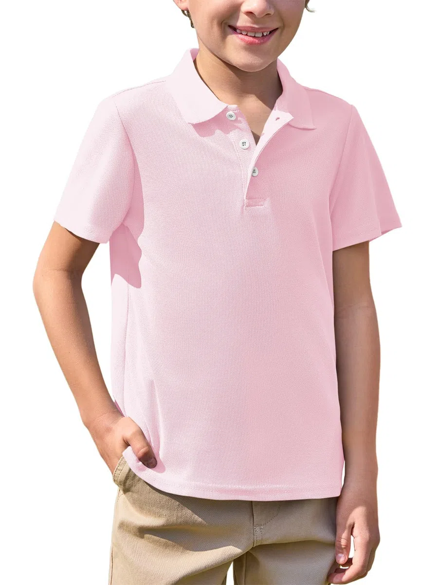 Haloumoning Polo à manches courtes pour garçons de 5 à 14 ans
