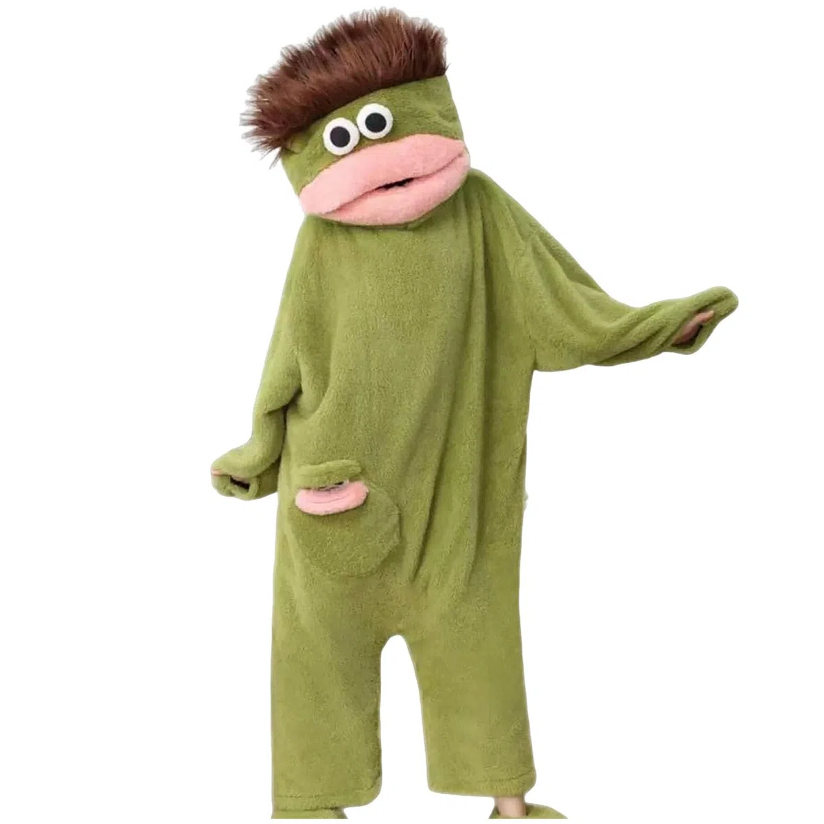 Combinaison Pyjama Kinder Enfant Unisexe Silly Onesie Verte Monstre Costume Deguisement Chaud et Doux Le Plaisir en Famille Détente Confortable Plush Sleepwear Mignon De Dessin Animé Loungewear