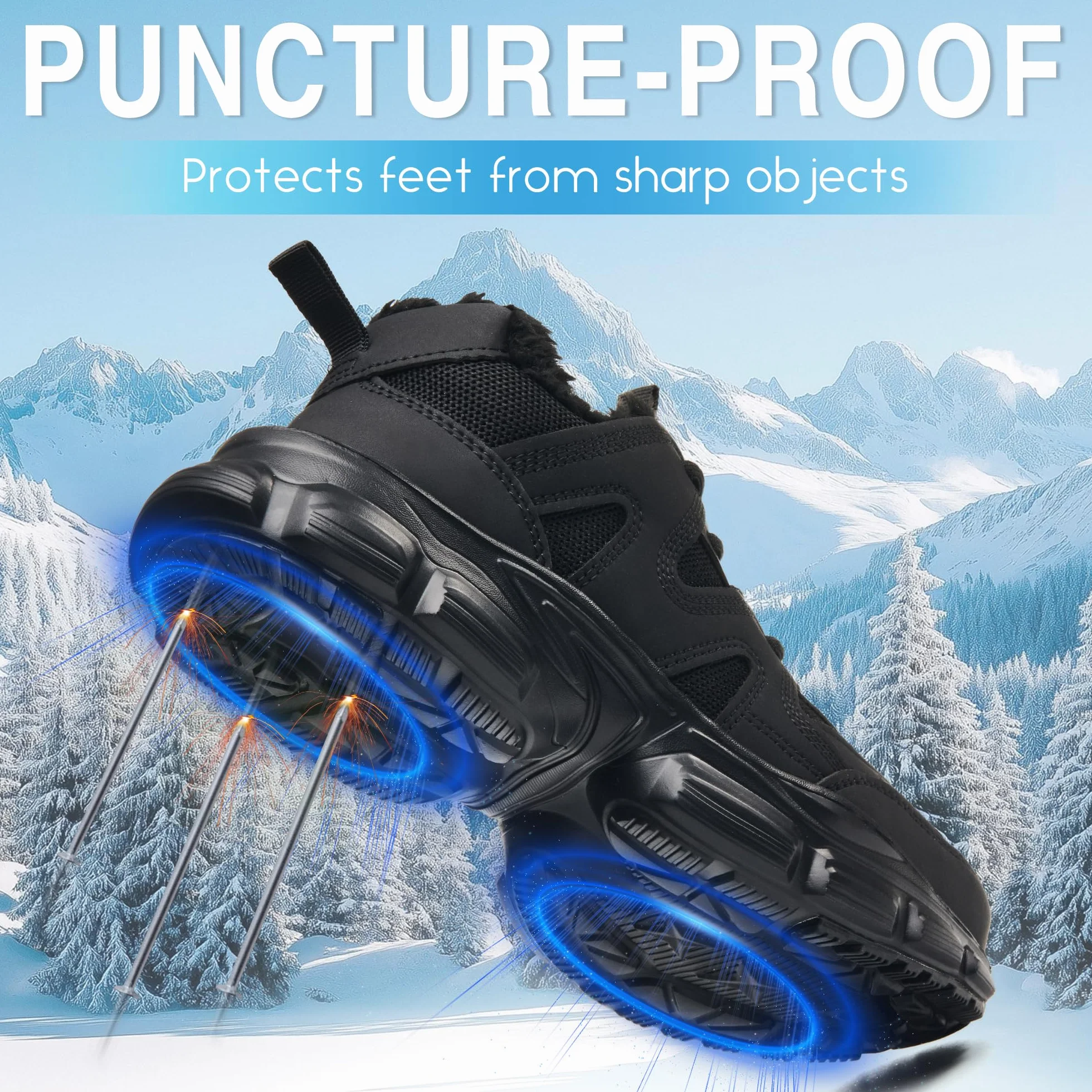 KOIFISH Chaussures de Sécurité Femme Hiver Imperméable Basket de Securite Confortable Chaudes Chaussures de Travail Embout Acier Antidérapante