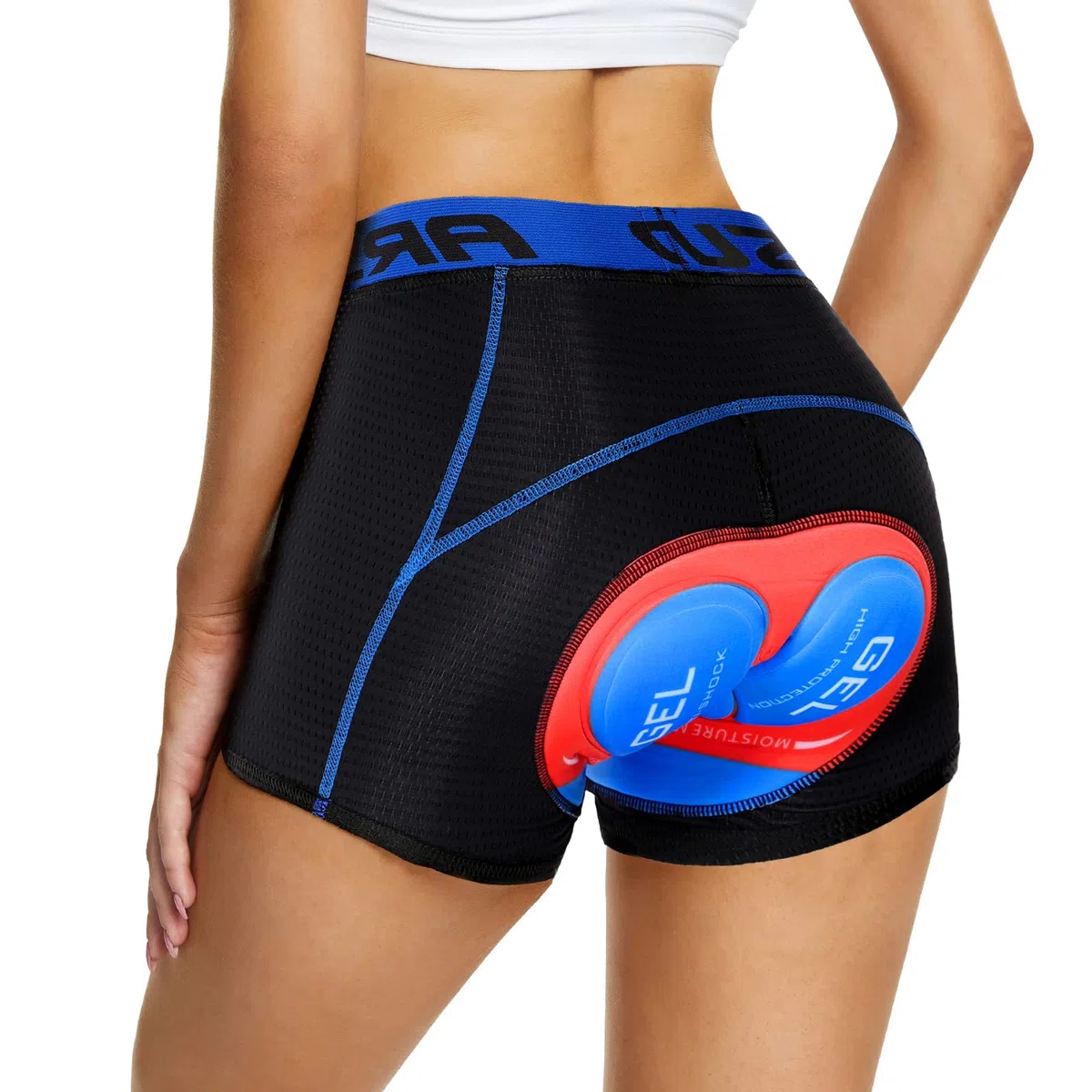 sous-vêtement Cyclisme Femme Rembourré Gel 5D, Culotte Vélo Respirante Short Intérieur VTT Anti-Frottement pour Confort
