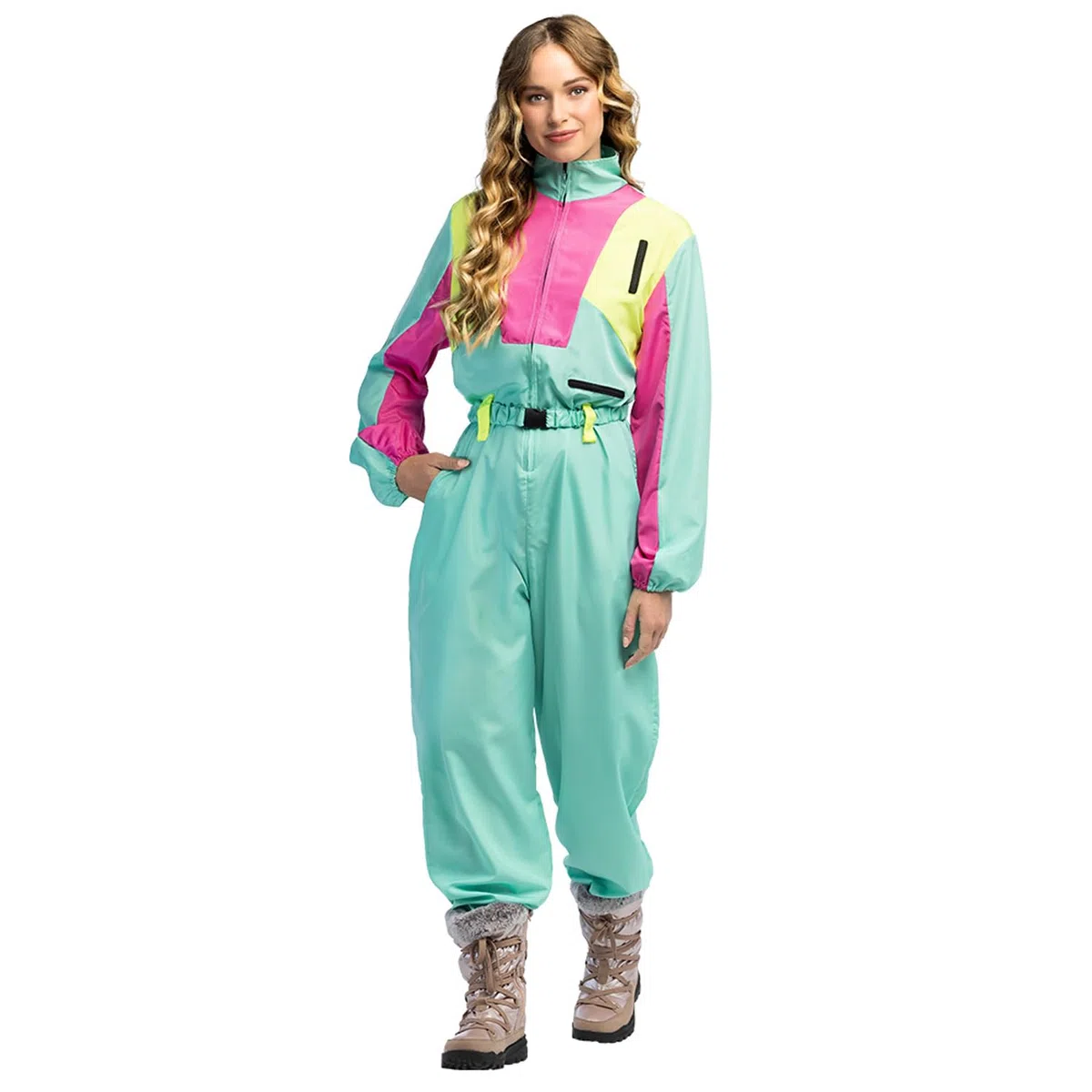Boland Combinaison de ski rétro, lumière noire, années 80, costume femme, vêtements de ski et de fête