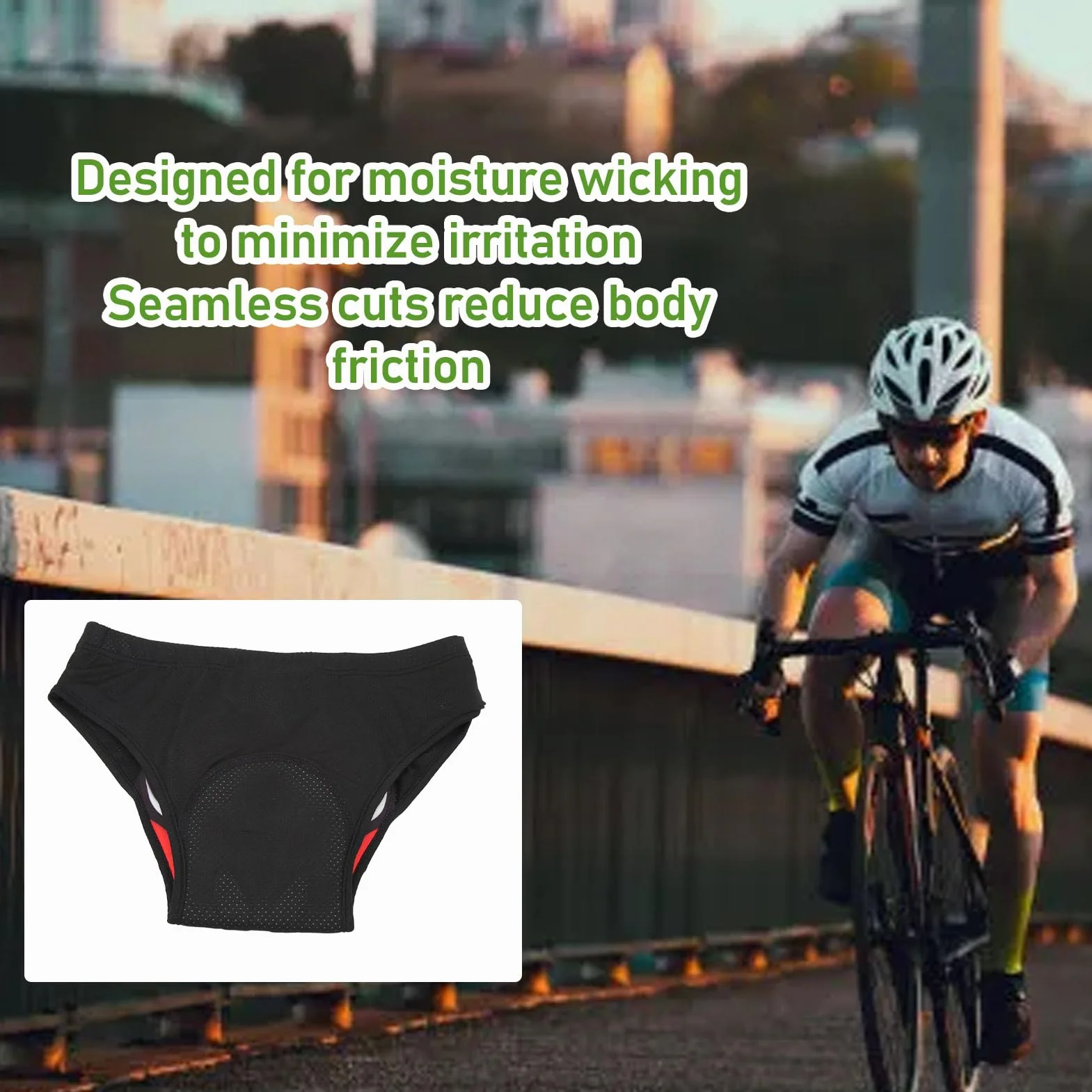 Tbest Sous-vêtements de Cyclisme pour Hommes Triangle Culottes de Vélo Confortables et Respirantes Culottes de Vélo à Séchage Rapide avec Coussinets en Silicone épais