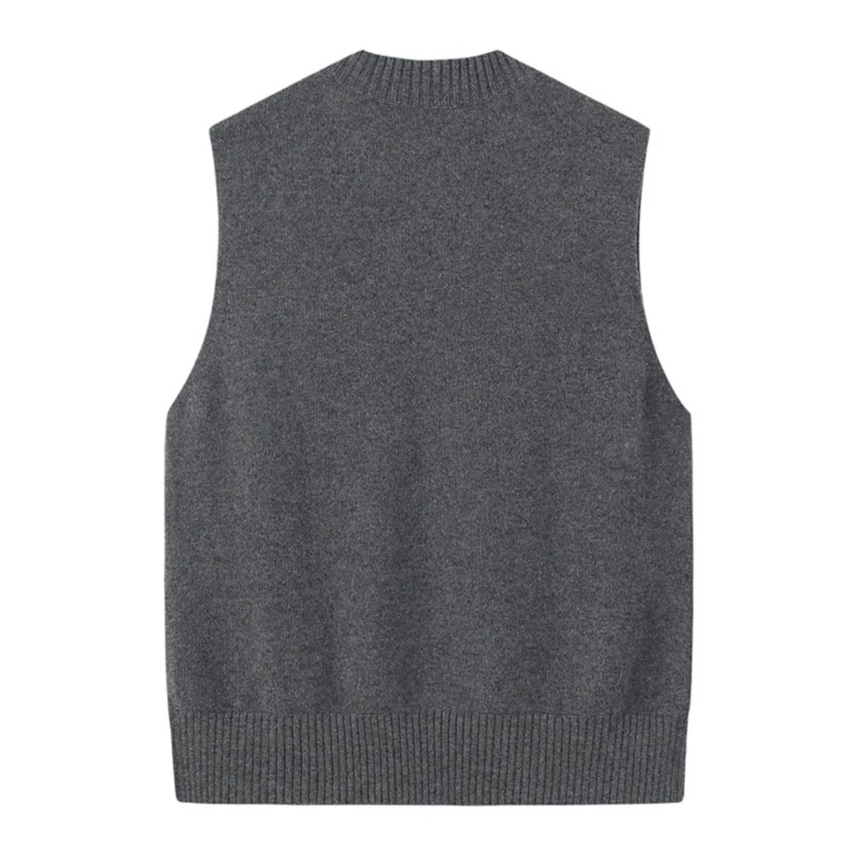 Dawwoti Femme Pulls sans Manches Col V Gilet Sweat Tricot Gilet Top Ourlet irrégulier Couleur Unie