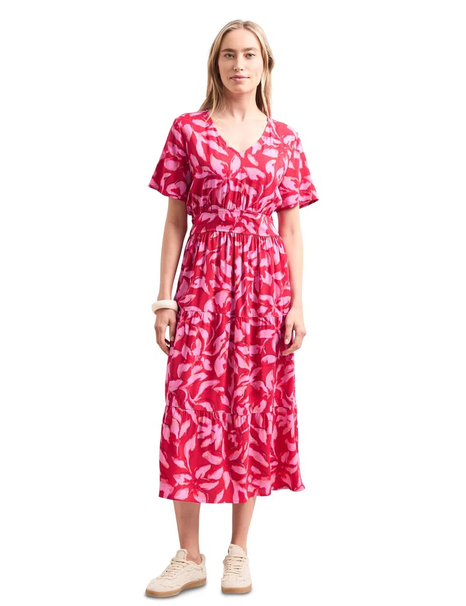 Street One 1409290 Robe midi avec détail smocké Femme (Lot de 1)