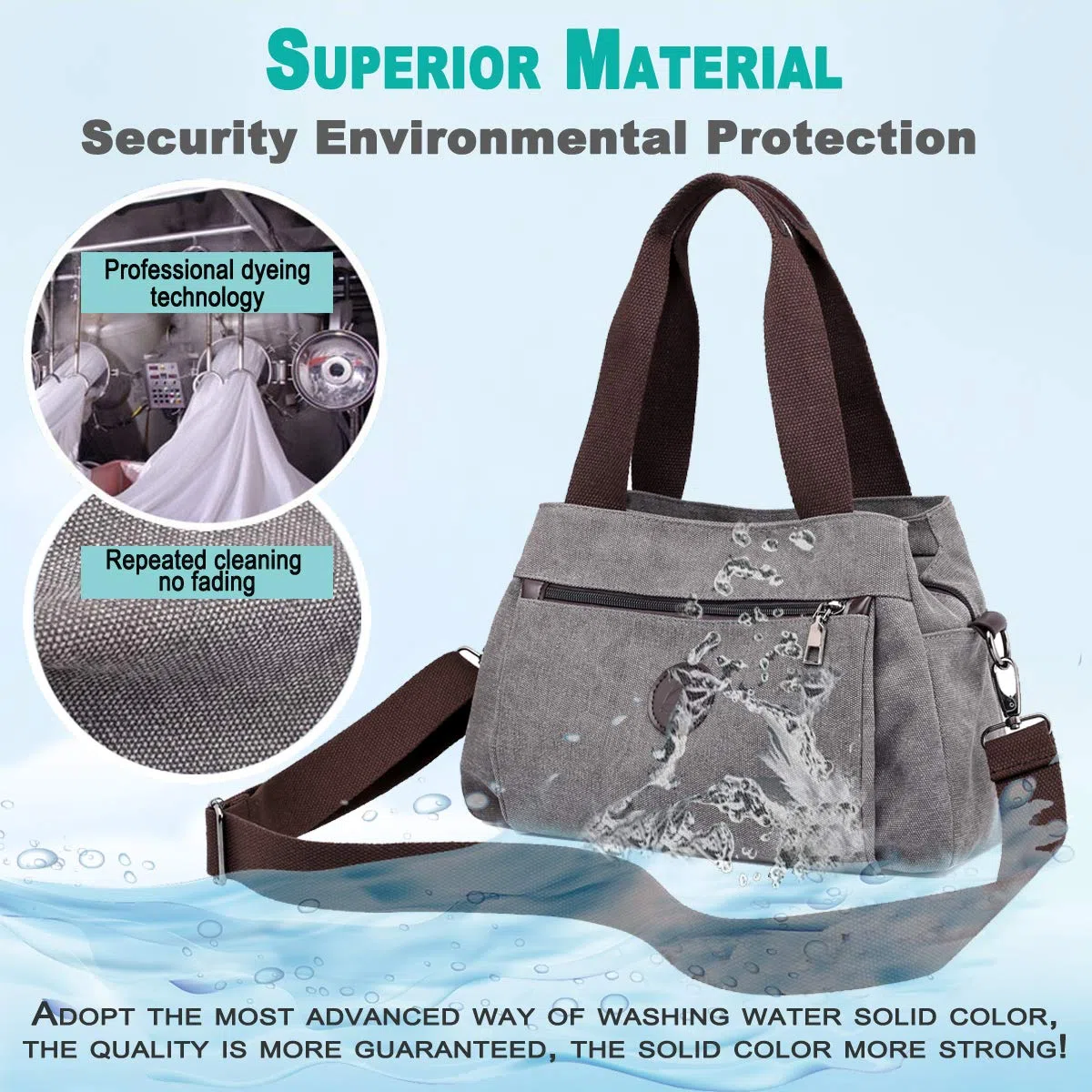 Hobo Sacs à main en toile pour femme, sac à main fourre-tout multi-compartiments, sacoche de taille moyenne
