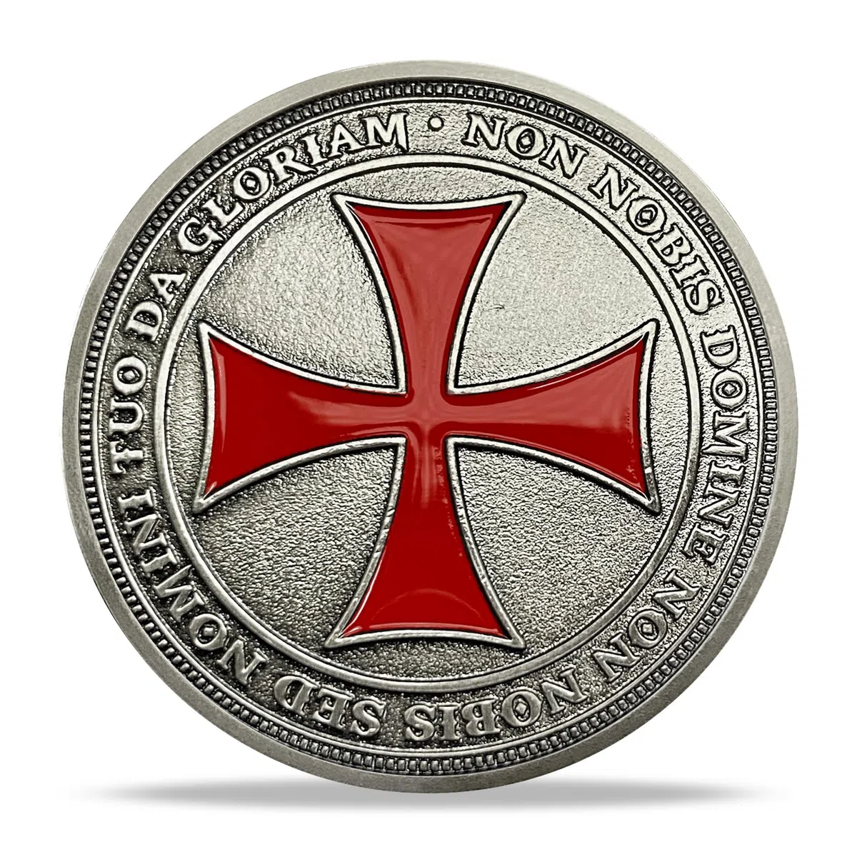 AtSKnSK Pièce de défi des Templiers Chevalier cheval Pièce religieuse Croix-Rouge Guerrier Jeton Médaillon chrétien du Christ Croix-Rouge Cadeaux commémoratifs pour hommes et femmes