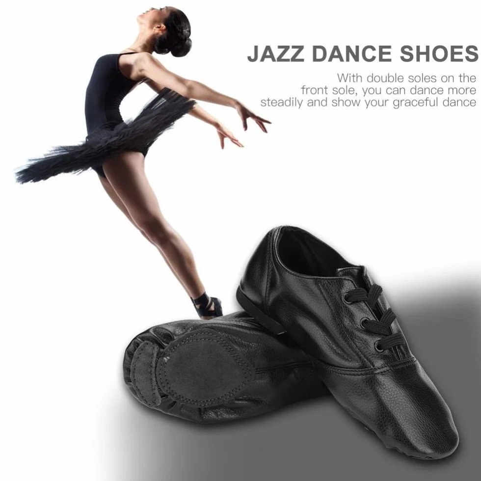 Chaussures de Danse Jazz, Chaussures de Jazz PU de Haute qualité, Chaussures de Sport à Enfiler élastiques pour Enfants Adultes
