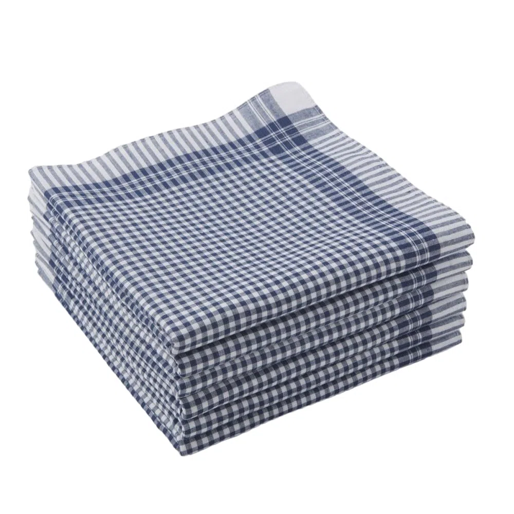 Alpes Blanc Lot de 12 Mouchoirs de Travail Homme – Paul - 50x50 cm - 100% Coton – Lavables, Doux et écologiques