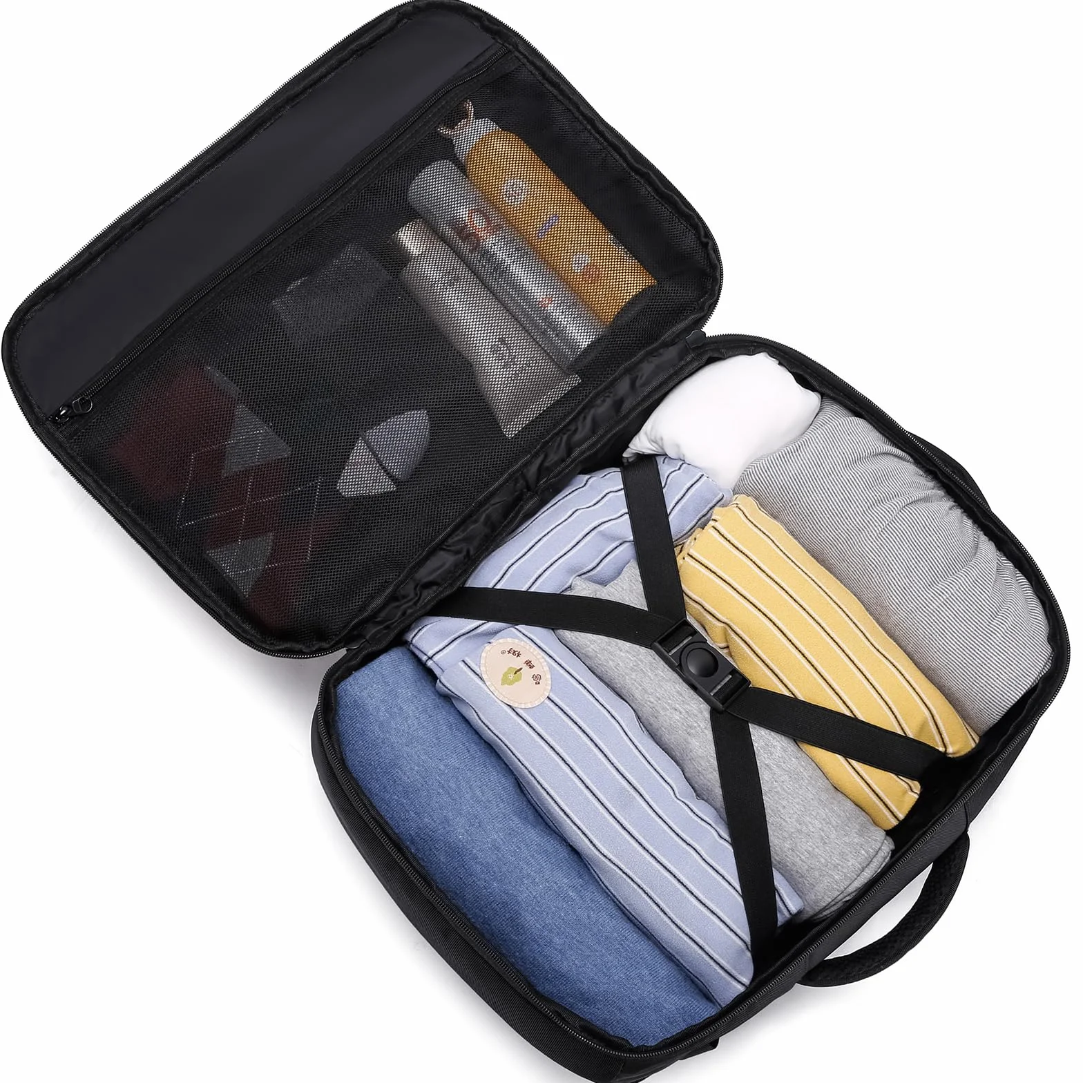 ENZOSUM Bagage Cabine 40x30x20 Sac à Dos Voyage Sac Cabine Avion 40x30x20 pour Ryanair,Wizzair 24L Bagage à Main Homme Femme Sac à Dos pour Ordinateur Portable Noir