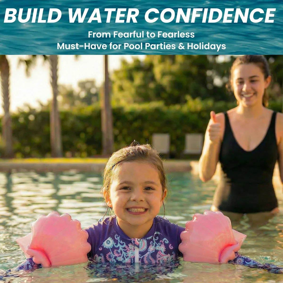 Maillot de bain pour bébé fille avec flottaison pour enfant - Aide à la natation - Maillot de bain à manches longues - Maillot de bain une pièce