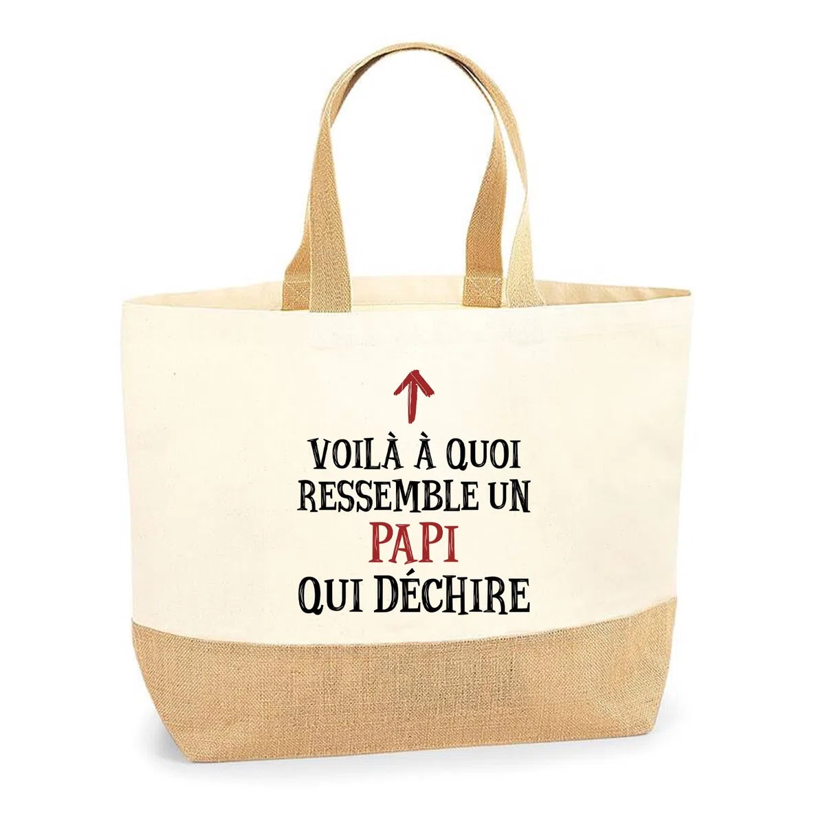 Sac Cabas de Plage Personnalisable | Toile de Jute Coton Courses Idée Cadeau Collègue Bureau Travail