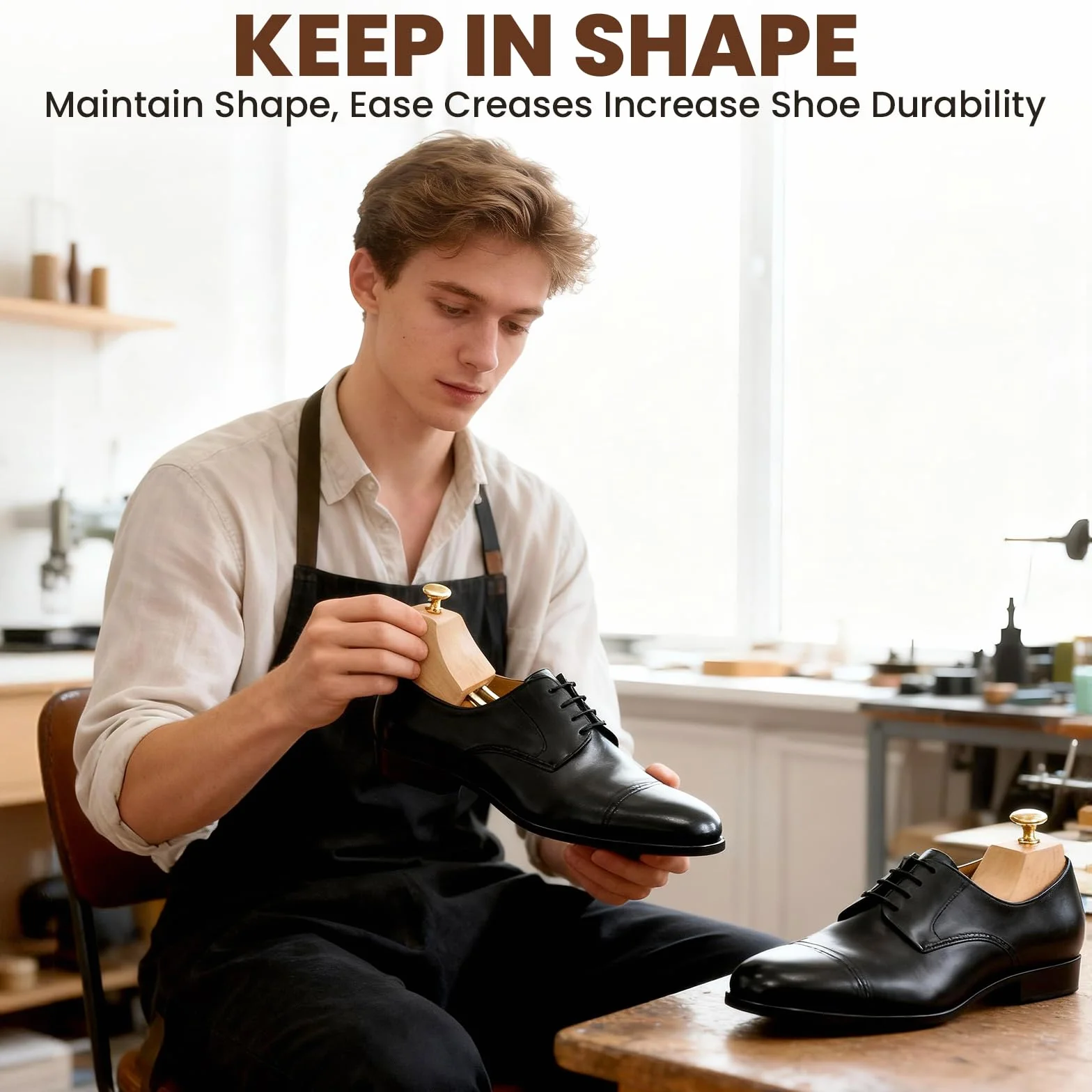 Zorplex Embauchoirs en bois de pin pour hommes et femmes – Maintien de la forme et protection des chaussures – Prolongent la durée de vie – Design élégant – 1 paire d’embauchoirs haut de gamme