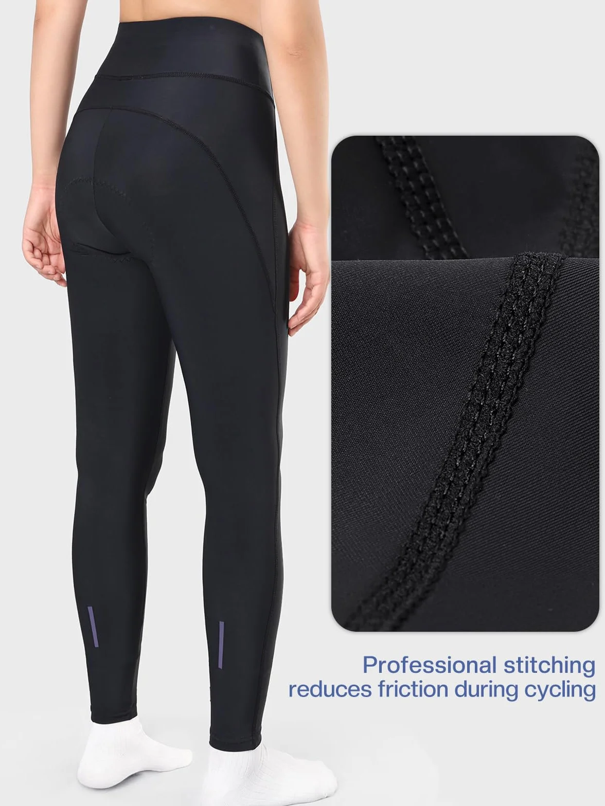 ARSUXEO Pantalon de Cyclisme pour Femmes Pantalon de Cyclisme Long rembourré Collant avec Rembourrage Haute densité HW100
