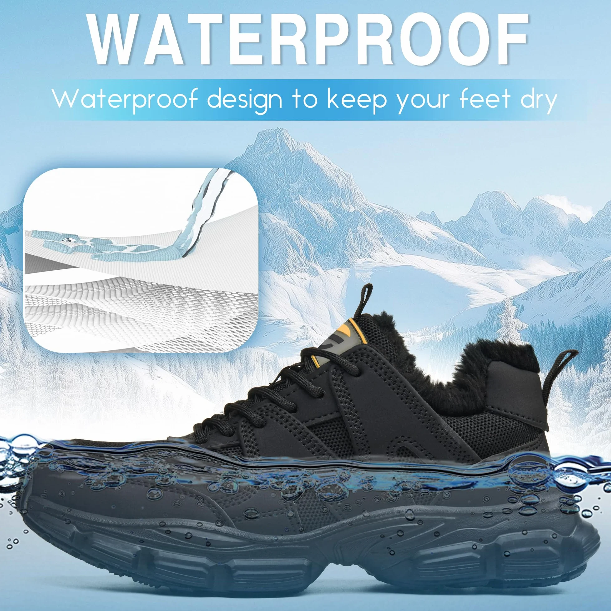 KOIFISH Chaussures de Sécurité Femme Hiver Imperméable Basket de Securite Confortable Chaudes Chaussures de Travail Embout Acier Antidérapante