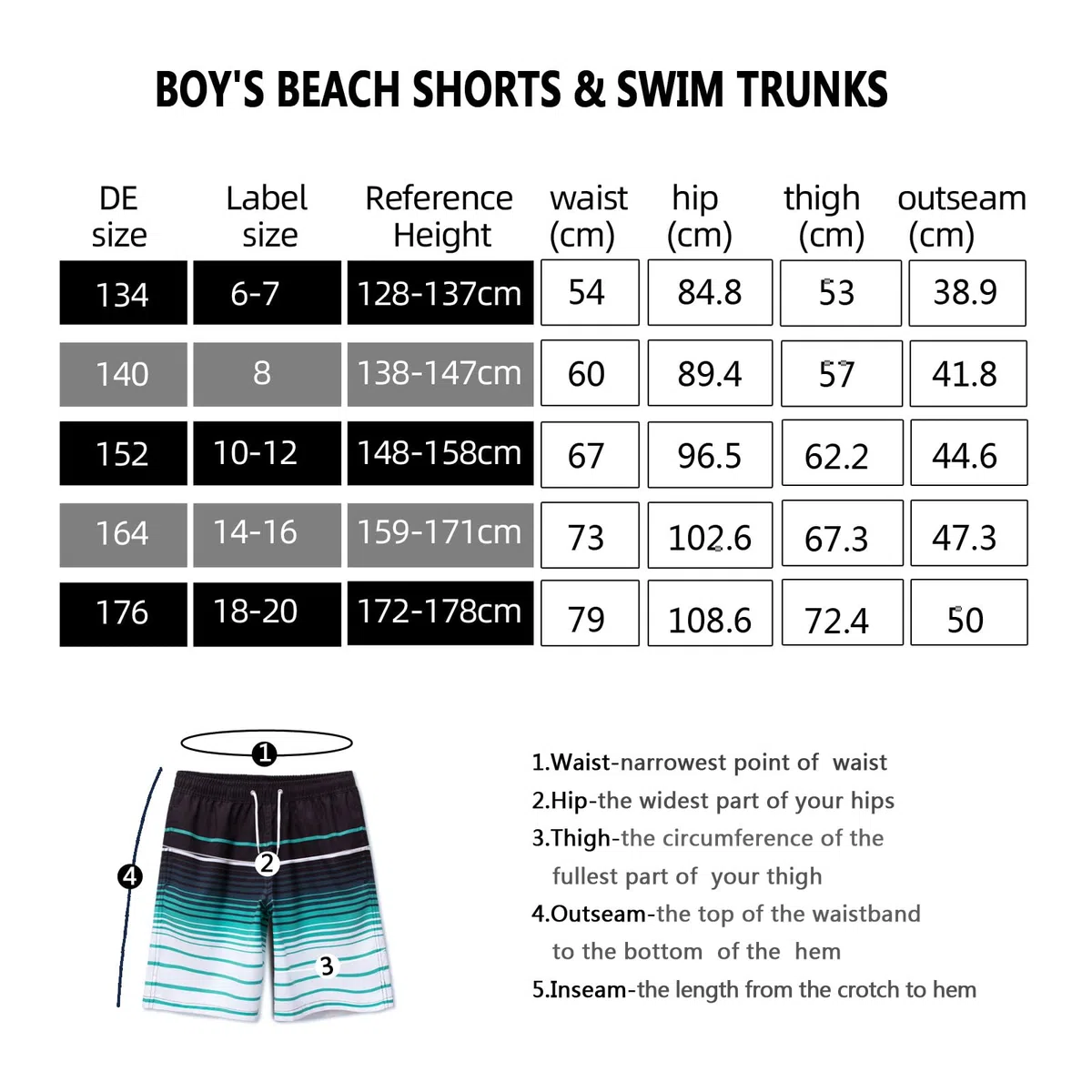 Maillots de Bain garçon 2 en 1 Maillots de Bain Shorts Enfants Séchage Rapide Board Shorts Maillots de Bain Skinny Shorts intérieurs Cordon de Serrage réglable