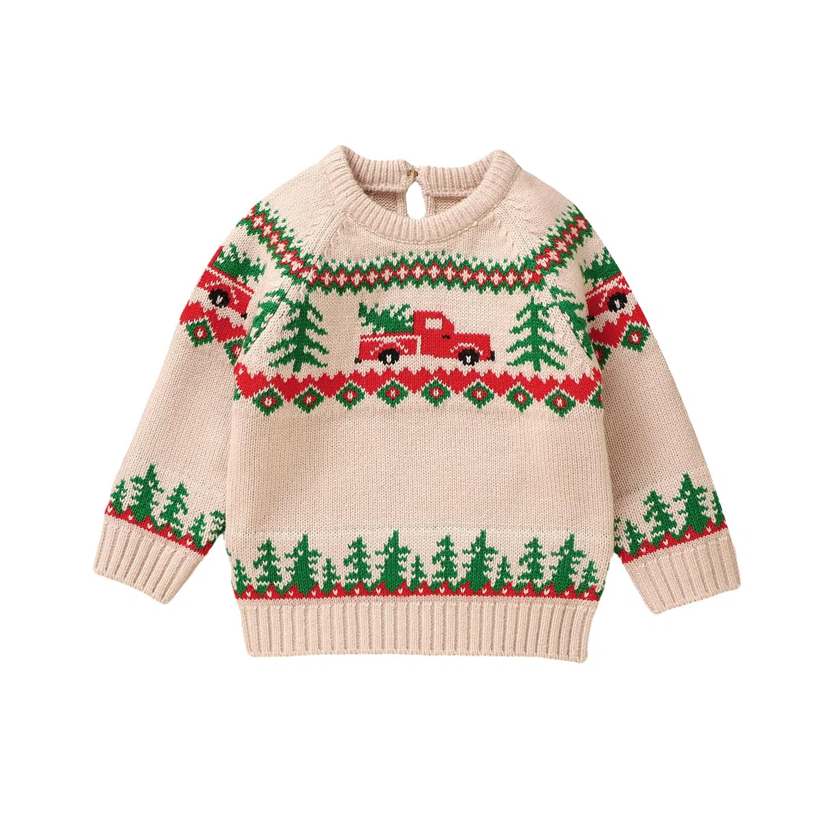 Pull de Noël tricoté à manches longues pour bébé garçon et fille - Imprimé lettre - Pull en tricot pour tout-petits - Tenue d'hiver