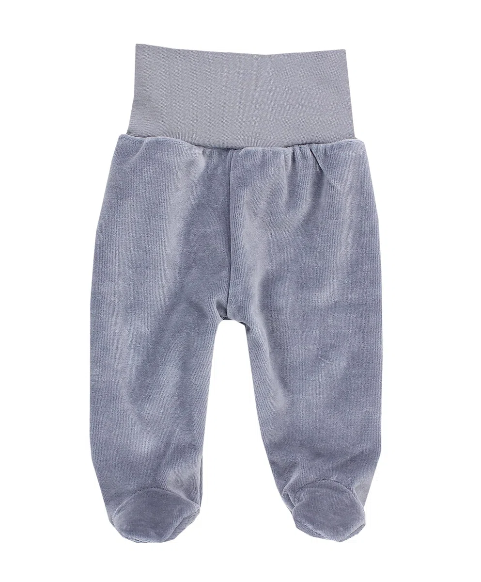 TupTam Pantalon Bébé Garçon 3 Pièces – Pantalon Bébé avec Pieds et Taille Élastique en Velours