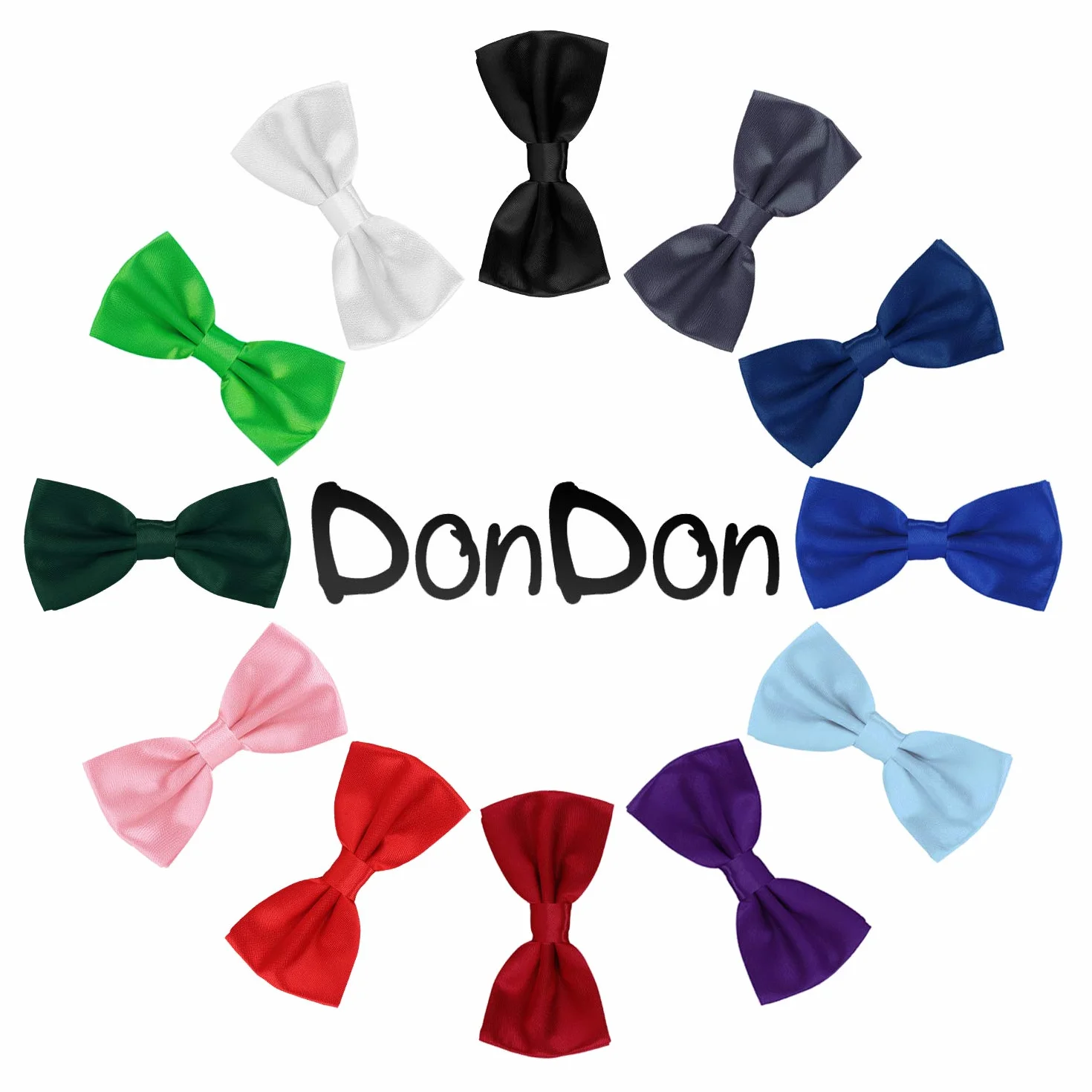 DonDon Lot de 10 Noeud papillon pour homme 12 x 6 cm avec crochet déjà lié et réglable