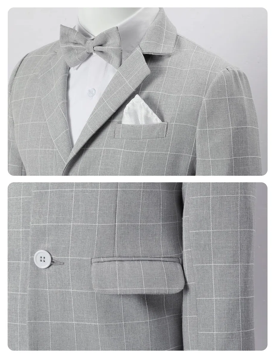 mintgreen Garcon Blazer Costume Enfants 2PCS Ensemble Gentleman Tuexdo Vêtements Tenues 5-12 Ans