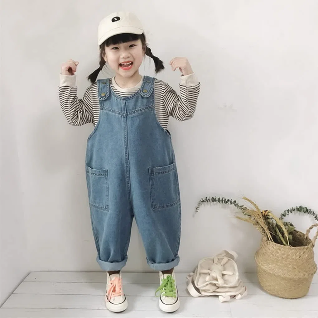 Salopette Jeans Bébé Fille Garçon 6 9 12 18 24 mois Réglable Denim Pantalon avec Bretelles Longue Denim Pantalons Combinaison 3 ans
