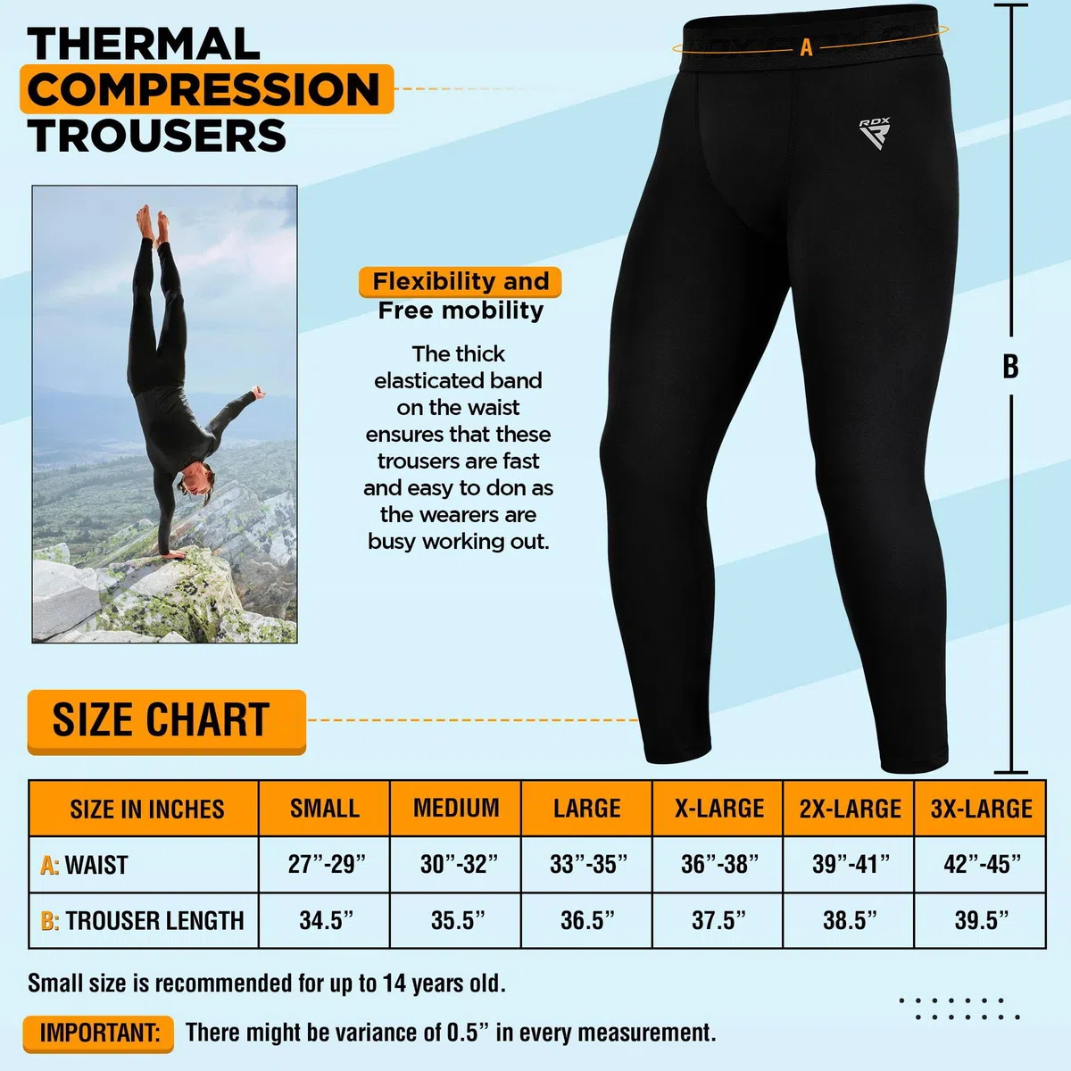 RDX MMA Pantalon de Compression Thermique, Pantalon avec Couches de Base, Sport Triathlon Gym Workout Running Training Boxe Fitness Pantalon de Cyclisme, Quick Cool Dry Tights Caleçon