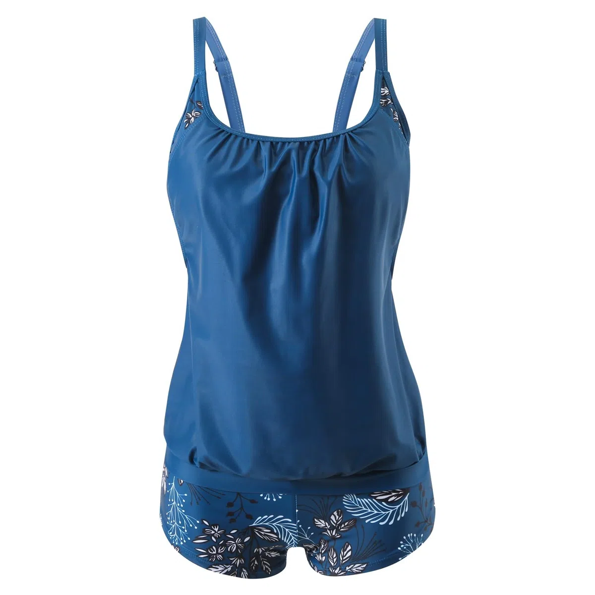 Maillot De Bain Femme 2 Pieces Shorty Tankini Grande Taille Ensemble Maillot De Bain Taille Haute Amincissant Swimwear Femmes Tankini Maillots de Bain Ensembles Taille 2 pièces Bikini