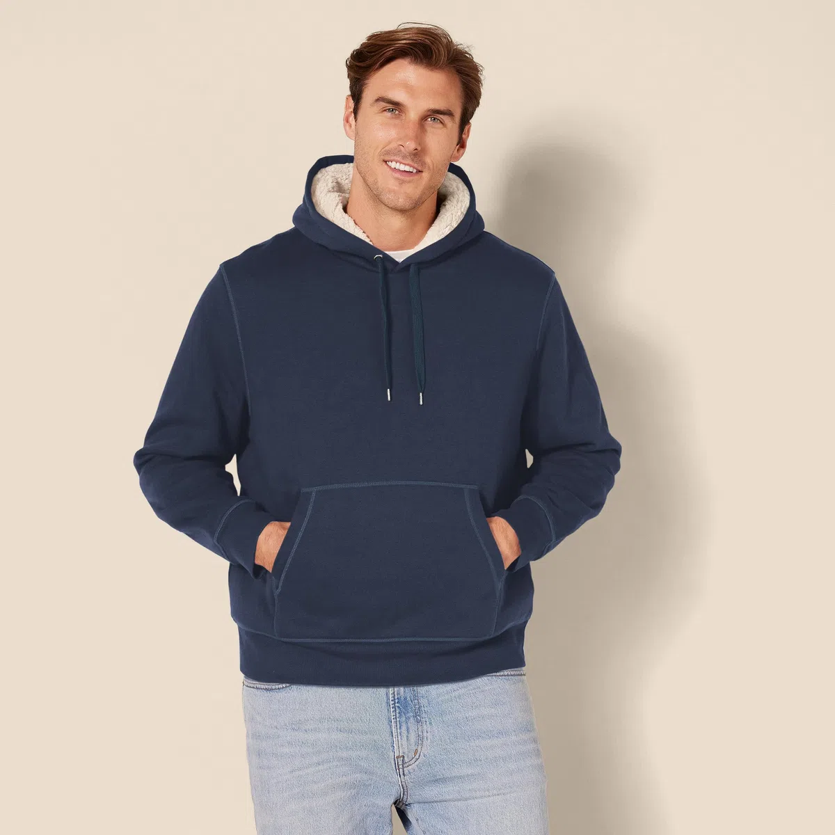 Amazon Essentials Sweat à Capuche avec Doublure Sherpa Homme