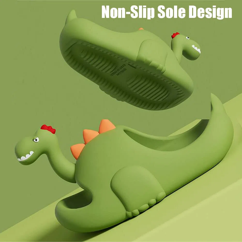 Zureto Sandales de bain amusantes en forme de dinosaure 3D mignonnes à bout ouvert