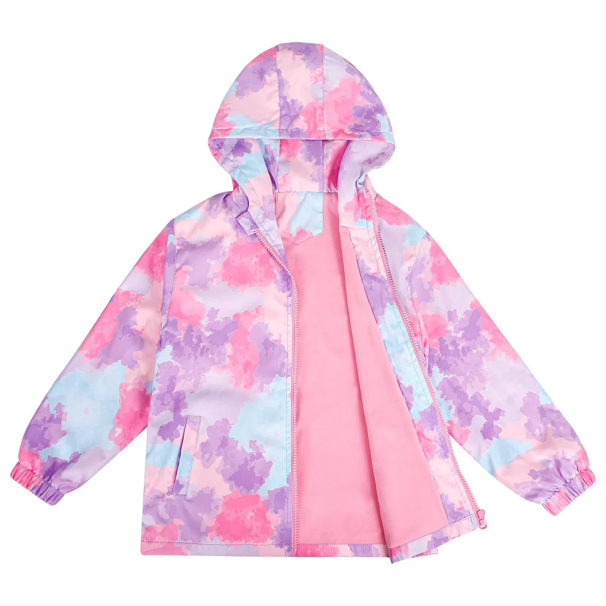LACOFIA Veste Imperméable Enfant Filles avec Doublure Polaire Veste Chaud Coupe Vent à Capuche Blouson de Pluie Automne/Hiver pour Enfant 3~12 ans