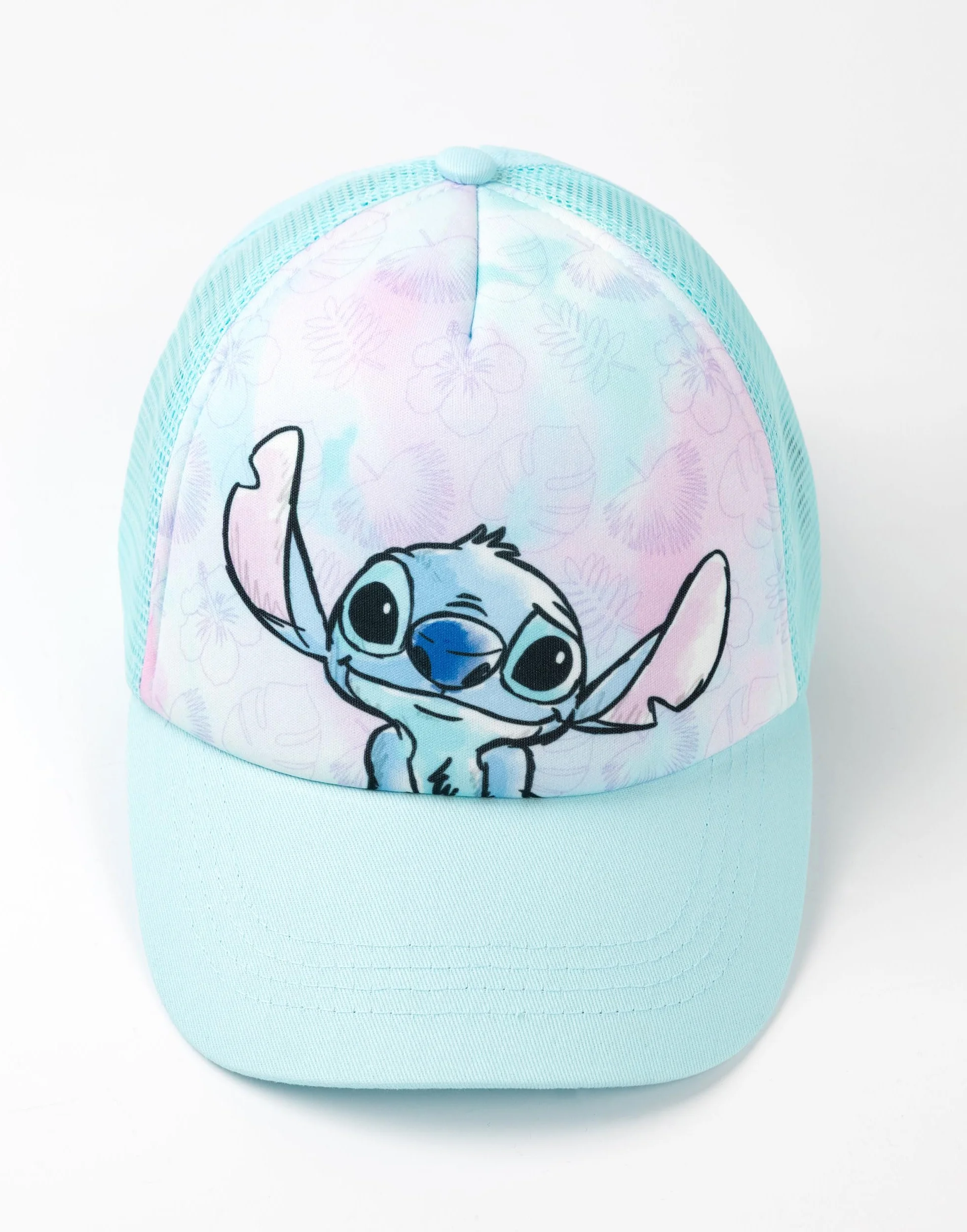 Disney Lilo & Stitch Casquette de baseball réglable pour fille en bleu clair | Chapeau décontracté avec motif Stitch | Stitch Merch | Protection solaire arrière en maille | Casquette incurvée pour
