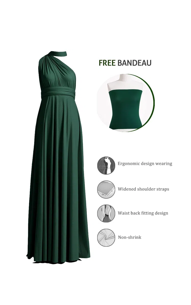 72styles Robe Infinity avec Bandeau, Robe Demoiselle d'honneur Femme Convertible, Longue, Grande Taille, Multi-Way, Soirée,Mariage Invitée