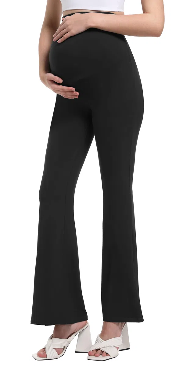 Legging De Maternité Femme Pantalon évasé De Yoga Travail Loisirs Sport Décontracté du Ventre De Sport