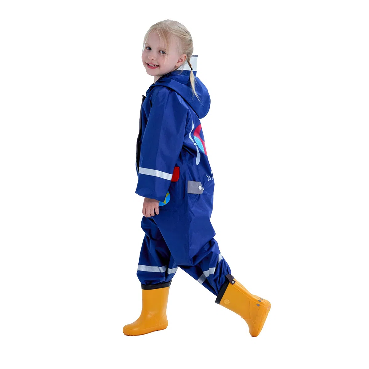 Imperméable á Capuche Enfants Combinaison de Pluie Poncho Léger Long Réfléchissant Randonnée Running Sport Vélo Manteaux de Pluie Animal Imprimé Unisexe Filles Garçons 1 2 3 4 5 6 7 8 Ans